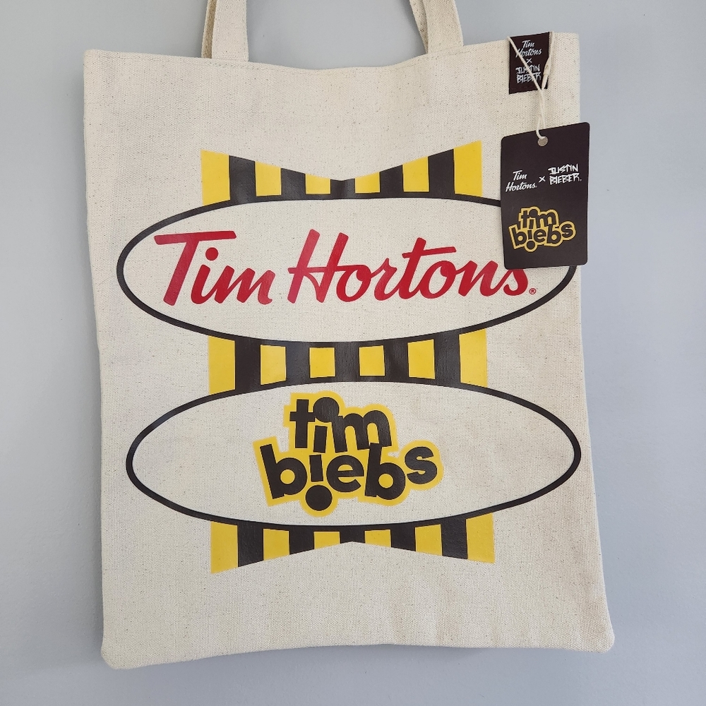 BNWT Tim Biebs Tote Bag Tim Hortons x Justin Bieber Collection